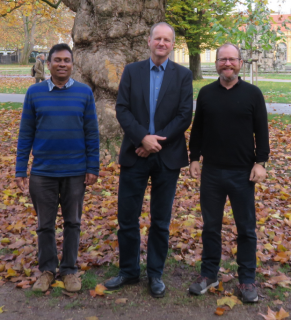 Profs Chandrajith, Daesslé and Barth at the GeoZentrum Nordbayern