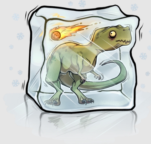 Dino in Eisblock